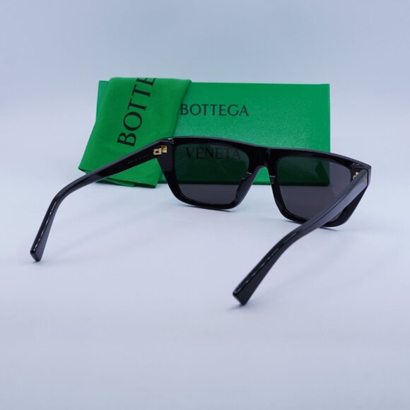 Bottega Veneta BV1291S 001 Sunglasses Black Rectangle Frame, Grey Lenses - Picture 8 of 8